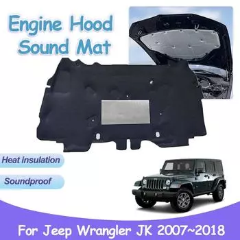 Для Jeep Wrangler JK 2007~2018 автомобильный капот двигателя звукоизоляционная прокладка теплоизоляция хлопок огнестойкие чехлы звукоизоляционные аксессуары для интерьера