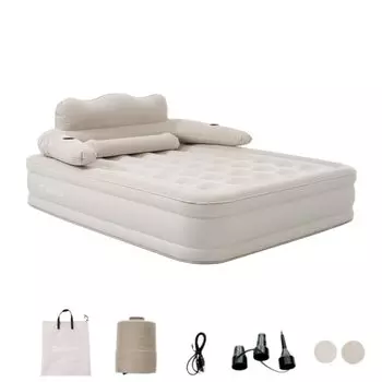 для катастроф Надувной матрас Надувной коврик с электронасосом Широкий двухместный Складной надувной матрас Кемпинговый коврик Надувной коврик Удобное спальное место Японская инструкция серый