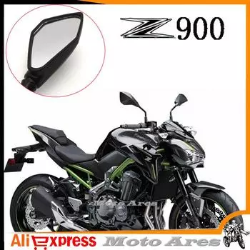 Для Kawasaki 2017 одна пара 10 мм зеркал для мотоцикла, скутера, боковое зеркало заднего вида, черное зеркало заднего вида