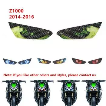 Для Kawasaki Z1000 2014-2016 Наклейка на фару Декор фары Наклейка Зеленый глаз x2