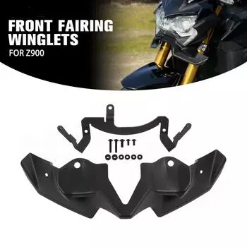 Для Kawasaki Z900 Z 900 20-UP Beak Nose Cone Sport Downforce Naked Forntal Spoilers Aerodynamic Wing Deflector Front Spoiler Kit чёрный