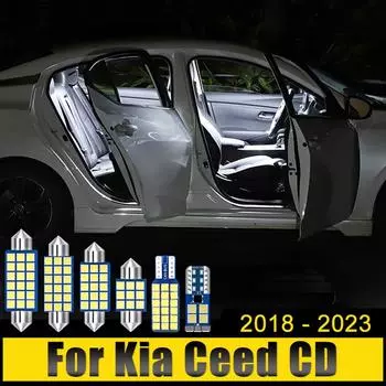 Для Kia Ceed CD 2018 2019 2020 2021 2022 2023 SW GT 12 шт. 12 В светодиодные автомобильные лампы для чтения, лампы для бардачка, багажника, зеркала заднего вида белый