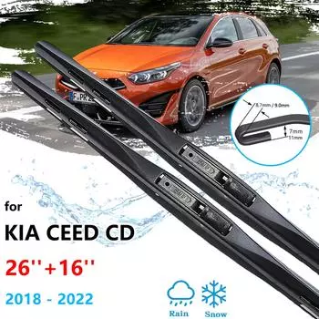 Для KIA Ceed CD MK3 2018 2022 безрамные передние щетки стеклоочистителя резак чистящие шайбы автомобильные аксессуары UJ Hook Style A