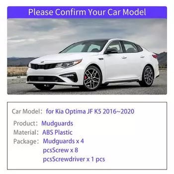 для Kia Optima 4 JF K5 2016~2020 2017 Брызговики Брызговики Расширители крыльев Передний брызговик Крышка спойлера Автомобильные аксессуары чёрный
