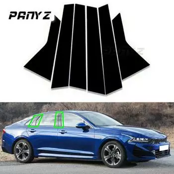 Для KIA Optima K5 2022 автомобильные стойки, накладки на окна, двери, накладки, наклейка на колонку BC, аксессуары для экстерьера Glossy Black
