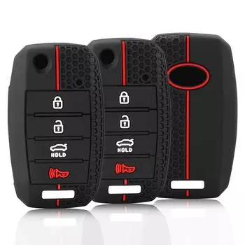 Для Kia Rio 3 K2 Ceed Cerato K3 Sportage 4 Picanto K5 Optima Sorento Forte Stinger силиконовый чехол для автомобильного пульта дистанционного управления чёрный