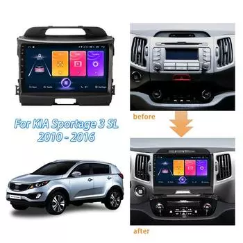 Для Kia Sportage 3 SL 2010 - 2016 Fascia 2 Din Android 9 дюймов Автомобильный DVD Рамка Аудио Монтаж Адаптер Комплекты Отделки Приборной Панели 9