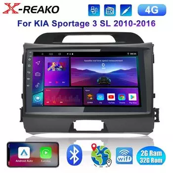 Для Kia Sportage 3 SL 2010 - 2016 Carplay Auto 4G+WIFI 8Core GPS 2 ГБ+32 ГБ Автомобильное радио Навигация Мультимедиа Видеоплеер Стерео BT Android 12 8 core 2GB+32GB