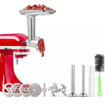 Для Kitchenaid, аксессуары для свинины, врага, тестомес, мясорубка, универсальный набор, цвет: Серебристо-серый Grinder Meat Set (Silver Gray)