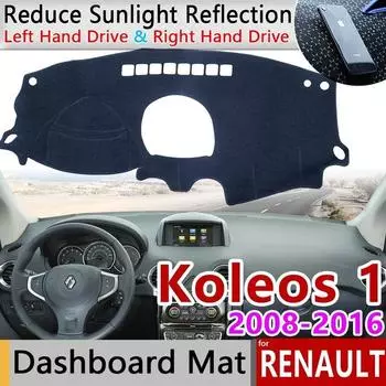 Для Koleos 1 2008 ~ 2016 Samsung QM5 противоскользящий коврик для приборной панели, солнцезащитный козырек, аксессуары для приборной панели Left Hand Drive чёрный