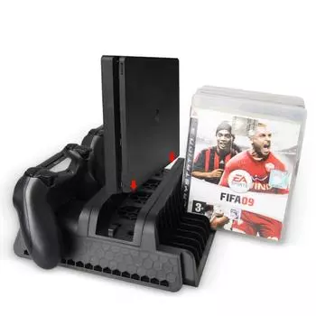 Для контроллеров PS4 SLIM PRO Зарядное устройство Зарядная станция Вентилятор охлаждения Подставка-кулер