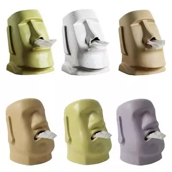 для Креативного держателя бумаги Остров Пасхи Моаи Коробка для салфеток Каменная статуя Фигурка Моаи X3UC