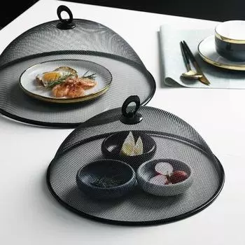 Для кухни, бытовые кухонные аксессуары, защита от насекомых, десертная крышка, купольная крышка, крышка для еды чёрный