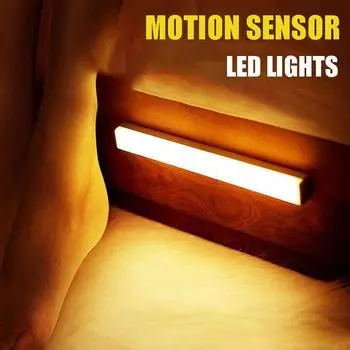 Для кухни USB перезаряжаемый шкаф беспроводной светодиодный ночник ночные лампы лестничная подсветка гардеробная лампа датчик движения световые бусины 10CM белый
