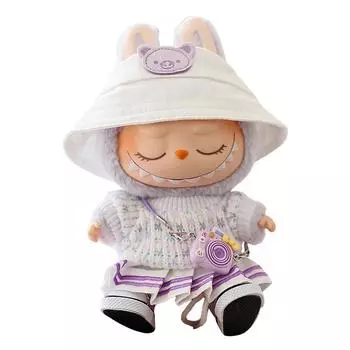 Для куклы Labubu одежда наряд аксессуары кукольный вязаный свитер костюм сидящая вечеринка JK плиссированная юбка комплект кавайное платье комплект детская игрушка B