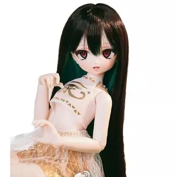 для кукол термостойкий парик ST138 двухцветный прямые волосы черный с зеленым Окружность головы 22-23 см DD совместимый парик