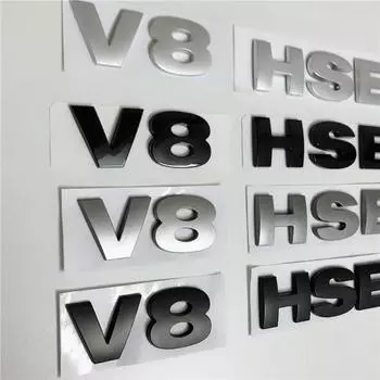Для La/nd Ro/ver Range Rover V8 HSE буквенный значок, логотип, эмблема, наклейка Matte silver v8