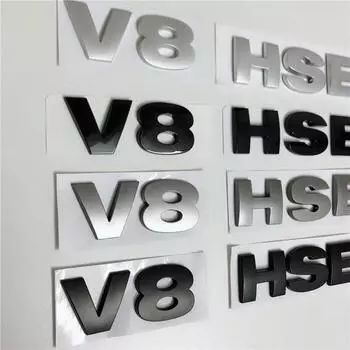 Для La/nd Ro/ver Range Rover V8 HSE буквенный значок, логотип, эмблема, наклейка Matte silver v8