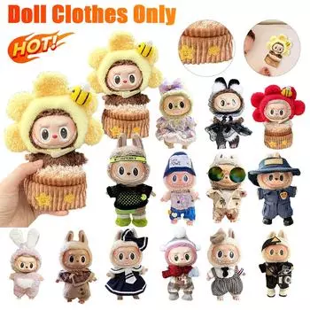 Для Labubu Одежда 17 см Labubu Кукла Наряд Модный свитер Юбка Комбинезон Labubu V1 V2 Куклы Одежда для плюшевой куклы Универсальный