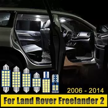 Для Land Rover Freelander 2 2006-2009 2010 2011 2012 2013 2014 8 шт. Автомобильные лампы для чтения, лампы для вещевого ящика, багажника, зеркала заднего вида белый