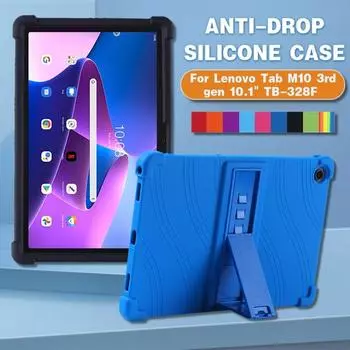 Для Lenovo Tab M10 3-го поколения 10,1 2022 планшет противоударный TB-328F чехол мягкий силиконовый подставка защитный чехол M10 Gen 3 TB-328F красный
