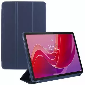 Для Lenovo Tab M11/Xiaoxin Pad 11 2024 Чехол Кожа+Силикон Тройная подставка Накладка Чехол для планшета Dark Blue
