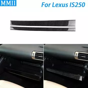Для Lexus IS250 2013-коробка для хранения второго пилота из углеродного волокна, панель, декоративные полоски, аксессуары для украшения салона автомобиля Black LHD
