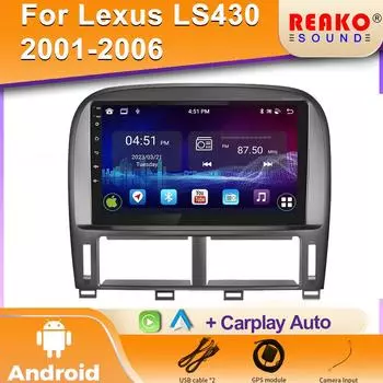 Для Lexus LS430 XF30 LS 430 2000 - 2006 Для Toyota Celsior XF30 Android Мультимедиа GPS-плеер Навигация Автомобильное радио Нет 2din BT 4 core 1GB+32GB carplay