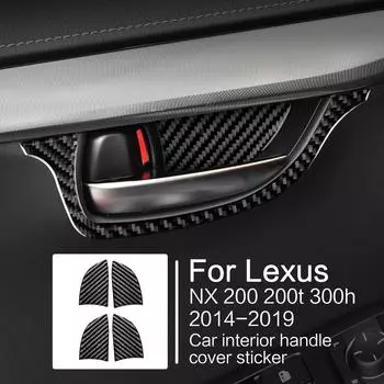 Для Lexus NX 200 200t 300h 2014-накладка на внутреннюю ручку автомобиля, наклейки, наклейки, автомобильные аксессуары для интерьера, углеродное волокно