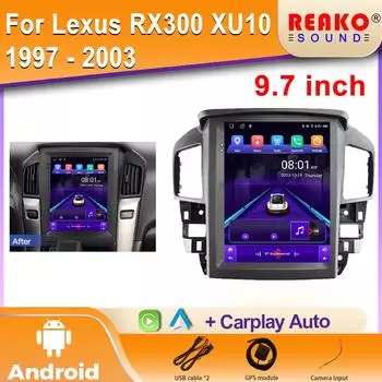 Для Lexus RX300 XU10 1997 - 2003 Для экрана в стиле Tesla Автомобильное радио Мультимедиа Видеоплеер Навигация GPS Android 2 din dvd 4 core 2GB+32GB carplay