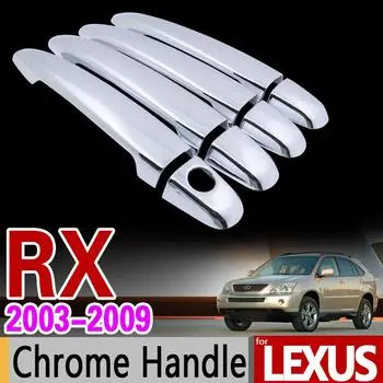 Для Lexus RX 2003-2009 XU30 хромированная накладка на ручку, комплект RX300 RX350 RX400h Toyota Harrier, автомобильные аксессуары, наклейка для автомобиля No Button