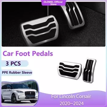 Для Lincoln Corsair 2020~2024 Автомобильные педали и детали Аксессуары Акселератор Без сверления Сплавы Нержавеющая сталь Газ Топливо Остаток Тормоз