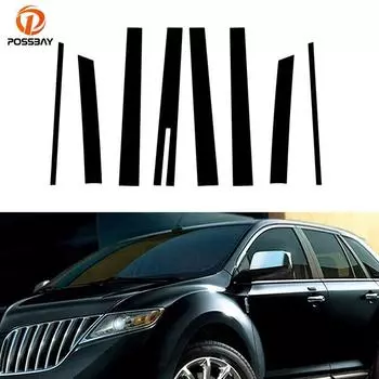 Для Lincoln MKT 2010-2019 стойки автомобиля, накладка на окно, дверь, наклейка, автомобильные внешние аксессуары, глянцевый черный чёрный