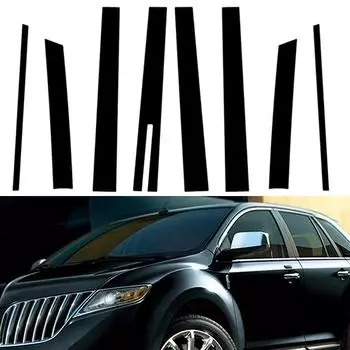 Для Lincoln MKT 2010-2019 стойки автомобиля, накладка на окно, дверь, наклейка, автомобильные внешние аксессуары, глянцевый черный чёрный