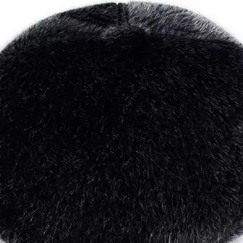 Для людей среднего и пожилого возраста 50-80 лет, шапка из искусственной норки, мужская зимняя уличная шапка, флисовая защитная шапка из хлопка, шляпа-ухо, вперед One Size