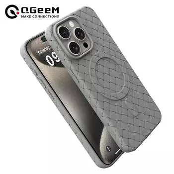 Для магнитного беспроводного зарядного чехла Magsafe для iPhone 16 15 14 12 13 Pro Max дышащий охлаждающий тканый сетчатый мягкий силиконовый чехол iPhone 12/12 pro чёрный