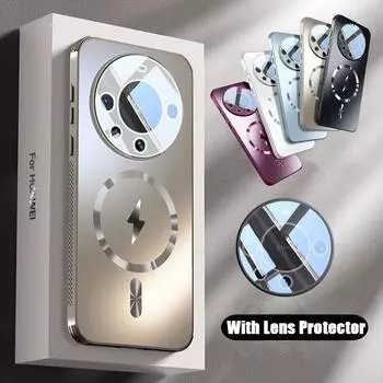 для Magsafe Case для Huawei Mate 70 Pro Матовая противоударная защитная пленка для объектива Задняя крышка для Huawei Mate 60 50 40Pro Чехлы Mate 70 золотой