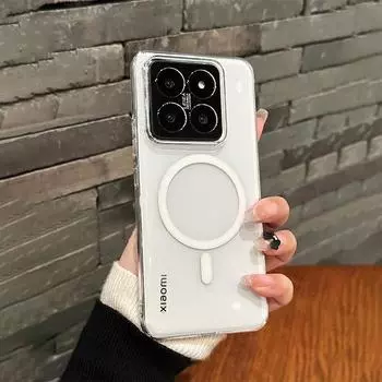 для Magsafe Clear Phone Case для Xiaomi 15 Pro 14T 13T 14 13 12 11 Ультра акриловый ударопрочный защитный чехол для беспроводной зарядки For Xiaomi 14 Ultra чистый