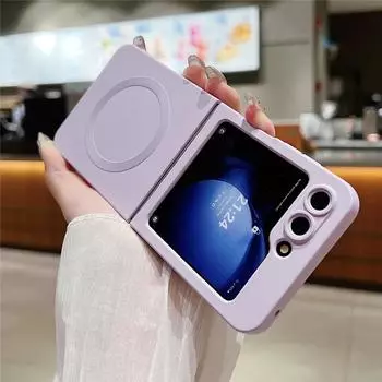 для Magsafe Liquid Silicone Case для Samsung Z Flip 6 5 4 3 5G Магнитная беспроводная зарядка Мягкая задняя крышка для Z Flip6 Flip5 Z Flip 6