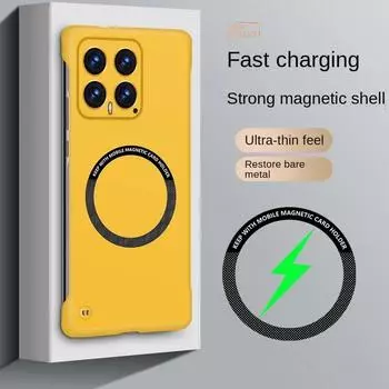 Для Magsafe Magnetic безрамочный жесткий чехол для телефона Xiaomi 14T 14 T Mi 14Pro 13T Pro Redmi K70 Ultra K70E Turbo3 противоударный безрамочный матовый чехол for Xiaomi 14T чёрный