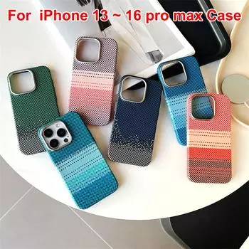 Для Magsafe Magnetic Carbon Fiber Case для iPhone 16 15 14 13 Pro Max Case Тонкий арамидный чехол для iPhone 16 15 14 Pro Hard iPhone 12 Mini
