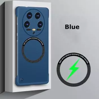 Для Magsafe Magnetic Frameless Hard PC Case для Xiaomi 15 Ultra Mi15pro Wireless Charging Противоударный чехол для Xiaomi 15ultra For Xiaomi 15 ultra синий