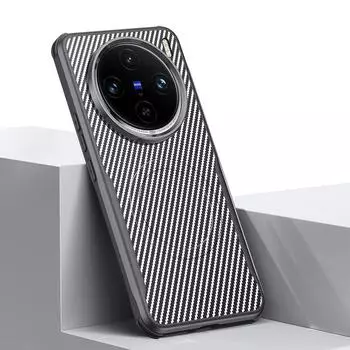 Для Magsafe Magnetic Tough Phone Case для vivo X100S Pro X100 Ultra Wireless Charger Magsafe Kevlar Cover для Vivo Y300 S19 Pro iQOO Neo9 Pro iqoo12 For vivo Y300 Pro чёрный