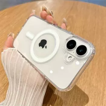 Для Magsafe Magnetic Wireless Charge Прозрачный чехол для iPhone 16 Pro Max Чехол с упаковкой iPhone16 прозрачный
