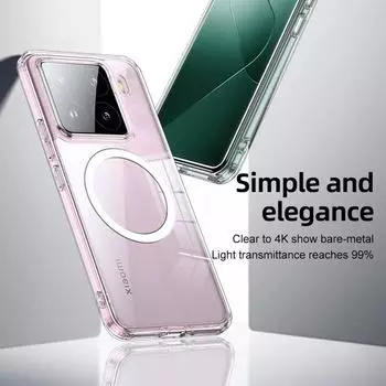 Для Magsafe Магнитный акриловый чехол из ПК для Xiaomi 15 Pro Mi15 Ударопрочный беспроводной зарядный матовый чехол для Xiaomi 14T 14 T 14pro 13T 13 T Shell for xiaomi 15 чёрный