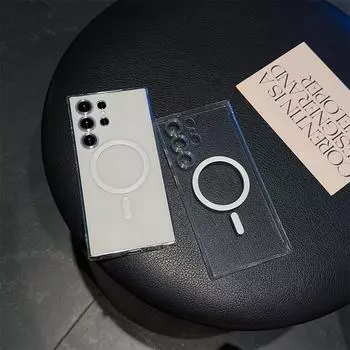 Для Magsafe Магнитный прозрачный чехол для телефона Samsung Galaxy S24 S23 S22 S20 FE S21 Plus Note 20 Ultra 10 Plus Мягкий чехол Samsung Note 10 прозрачный