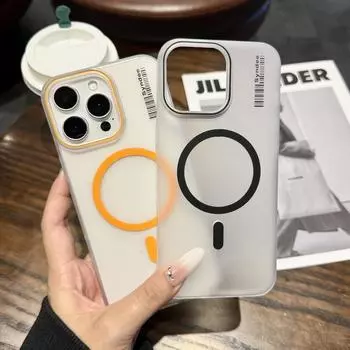 Для Magsafe Магнитный прозрачный чехол для телефона iPhone 16 Pro 15 14 Plus 13 12 Pro Max 11 Ударопрочный ПК Жесткий Противоударный тонкий чехол iPhone 16 чёрный