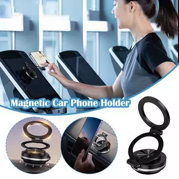 Для Magsafe Магнитный Вакуумный Автомобильный Держатель Телефона Присоска Складной Универсальный Навигационный Кронштейн Подставка Для IPhone/Samsung/Xiaomi чёрный
