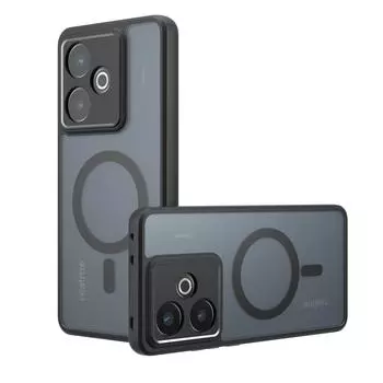 Для Magsafe Матовый акриловый чехол для телефона Realme GT7 Противоударный чехол с подушкой безопасности из матового магнита Жесткий бампер для Realme GT 7Pro Neo7 For realme GT 7 чёрный