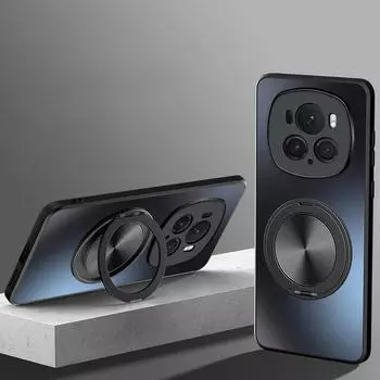 Для Magsafe Matte Hard Case для Huawei Honor Magic 7 Pro Magic7 Магнитный держатель кольца Задний чехол для Honor Magic 7 6 5 4 3 Pro Беспроводная зарядка Shell honor Magic 6 чёрный